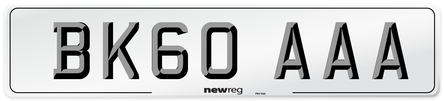 BK60 AAA Number Plate from New Reg
